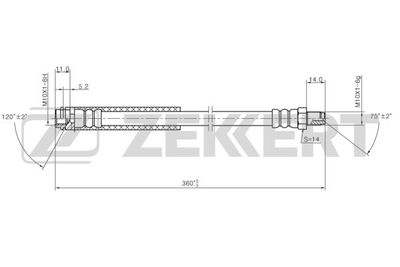 Шланг тормозной задний Zekkert BS9431