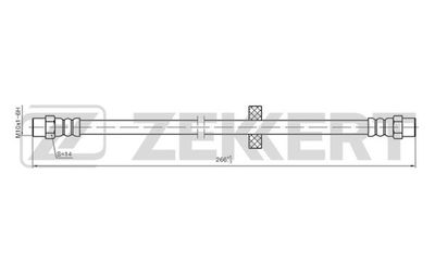 Шланг тормозной задний Zekkert BS9053