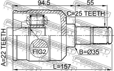 ШРУС внутренний FEBEST 2211CERAT