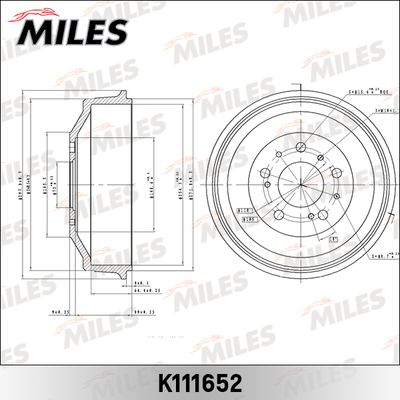 Барабан тормозной Miles K111652