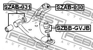 Сайлентблок рычага переднего задний FEBEST SZAB030