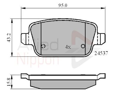Колодки тормозные дисковые передние ALLIED NIPPON ADB01610