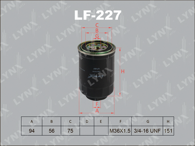 Фильтр топливный LYNXauto LF227