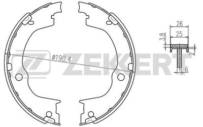 Колодки тормозные барабанные задние Zekkert BK4441