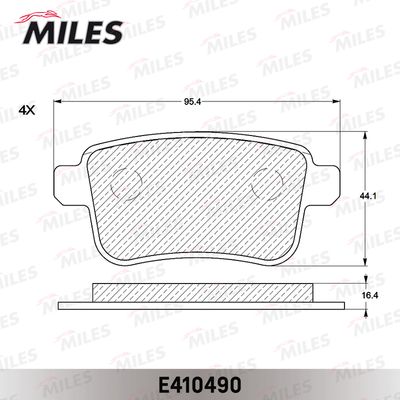 Колодки тормозные задние Miles E410490