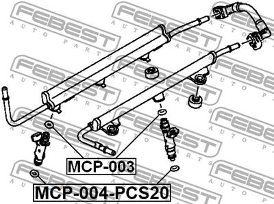 Кольцо уплотнительное форсунки впрыска топлива FEBEST MCP004PCS20