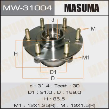 Ступица колеса с интегрированным подшипником Masuma MW31004