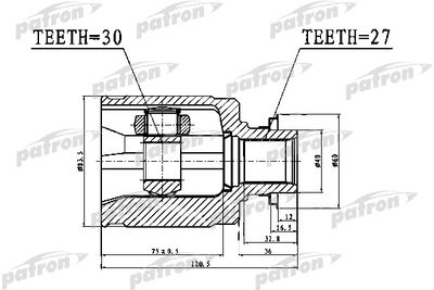 ШРУС внутренний PATRON PCV1017