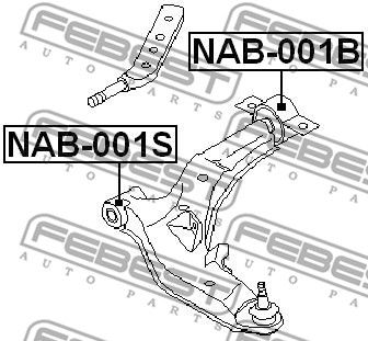Сайлентблок рычага переднего задний FEBEST NAB001B