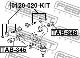 Болт с эксцентриком FEBEST 0129020KIT