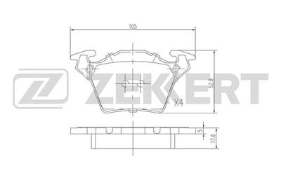 Колодки тормозные дисковые задние Zekkert BS1160