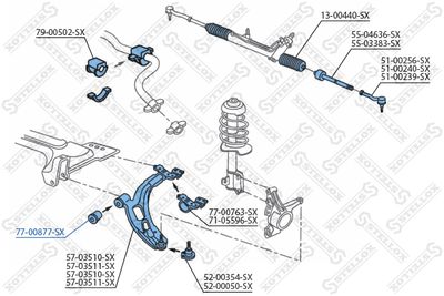 Сайлентблок рычага переднего STELLOX 7700877SX