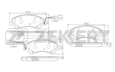 Колодки тормозные дисковые передние с датчиком Zekkert BS1681