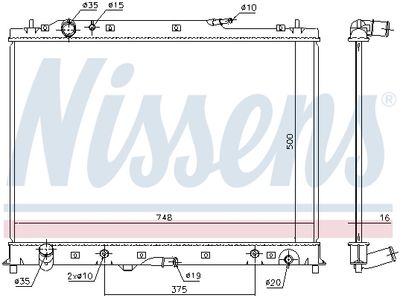 Радиатор системы охлаждения NISSENS 68525