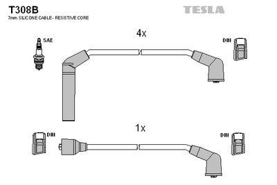 Провода зажигания TESLA T308B