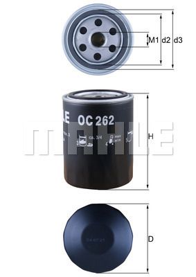 Фильтр масляный MAHLE OC262