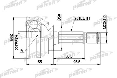 ШРУС наружный комплект PATRON PCV1026