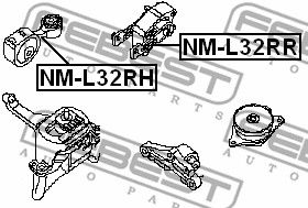 Подушка двигателя правая FEBEST NML32RH