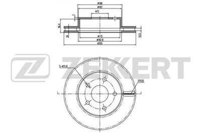 Диск тормозной передний Zekkert BS5192
