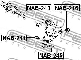 Сайлентблок цапфы задней FEBEST NAB244