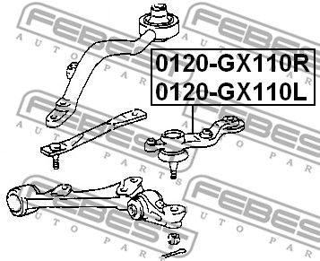 Опора шаровая нижняя левая FEBEST 0120GX110L