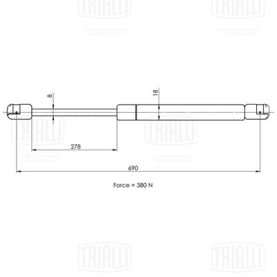Амортизатор капота TRIALLI GS1832
