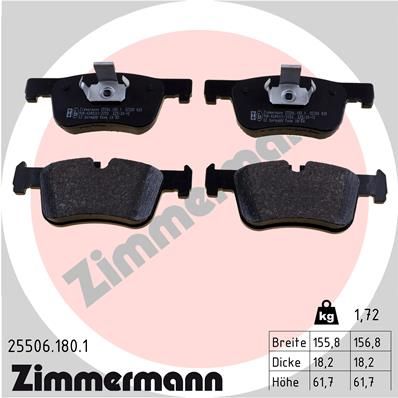 Колодки тормозные ZIMMERMANN 255061801
