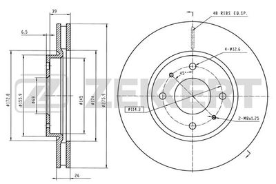 Диск тормозной передний Zekkert BS5332