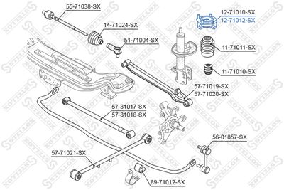 Чашка амортизатора заднего левая STELLOX 1271012SX