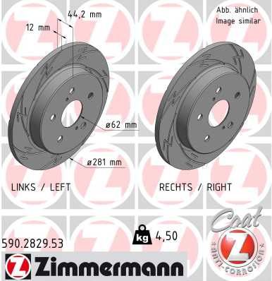 Диск тормозной ZIMMERMANN 590282953
