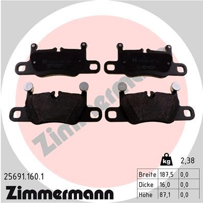 Колодки тормозные ZIMMERMANN 256911601