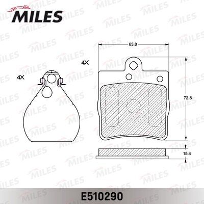 Колодки тормозные задние Miles E510290