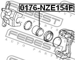 Поршень тормозного суппорта FEBEST 0176NZE154F