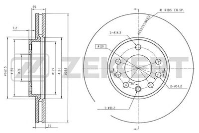 Диск тормозной передний Zekkert BS5099