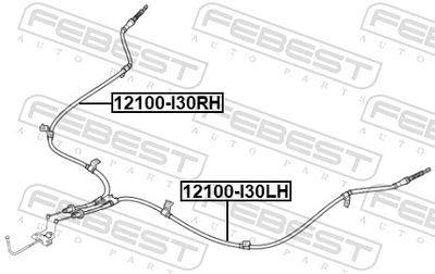Трос стояночного тормоза правый FEBEST 12100I30RH