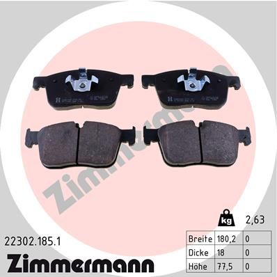 Колодки тормозные дисковые ZIMMERMANN 223021851