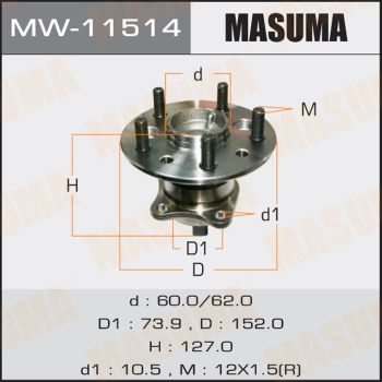 Ступица колеса с интегрированным подшипником Masuma MW11514