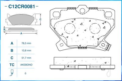 Колодки тормозные задние CWORKS C12CR0081