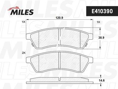 Колодки тормозные задние без датчика Miles E410390