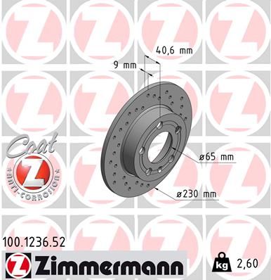 Диск тормозной ZIMMERMANN 100123652