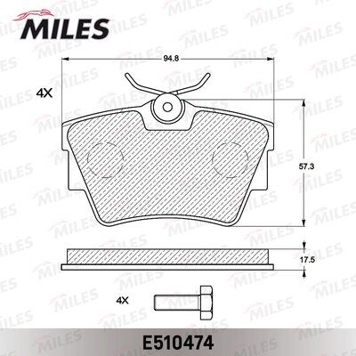 Колодки тормозные задние Miles E510474