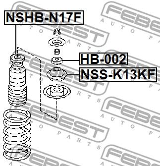 Опора амортизатора переднего FEBEST NSSK13KF