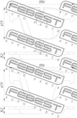 Колодки тормозные задние FEBEST 1901E70R