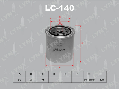 Фильтр масляный LYNXauto LC140
