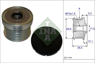 Шкив генератора INA 535018310