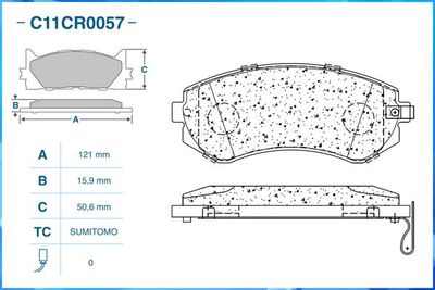 Колодки тормозные передние CWORKS C11CR0057