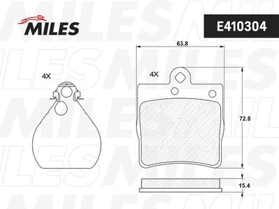 Колодки тормозные задние Miles E410304