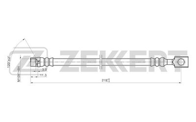 Шланг тормозной задний Zekkert BS9280