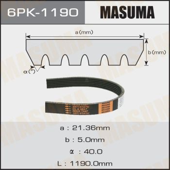 Ремень ручейковый Masuma 6PK1190
