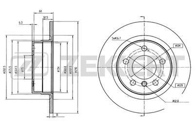 Диск тормозной задний Zekkert BS5910